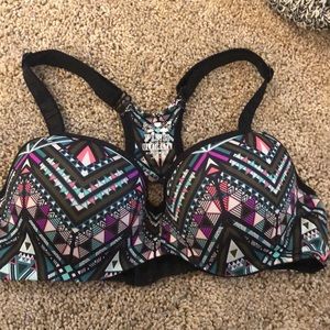 Pink push up sports bra